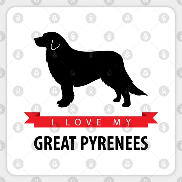 I Love My Great Pyrenees Sticker by millersye